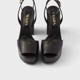 Nappa leather platform sandals