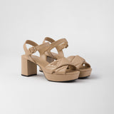 Quilted nappa leather platform sandals