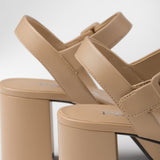 Quilted nappa leather platform sandals