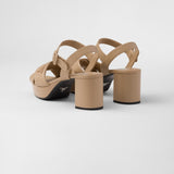 Quilted nappa leather platform sandals