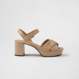 Quilted nappa leather platform sandals