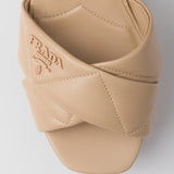 Quilted nappa leather platform sandals