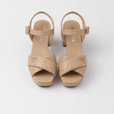 Quilted nappa leather platform sandals