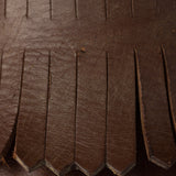 Shuffle fringed leather mules