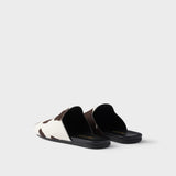 Printed leather mules