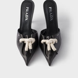Nappa leather mules with cord detail
