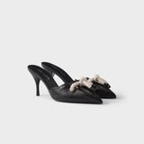 Nappa leather mules with cord detail
