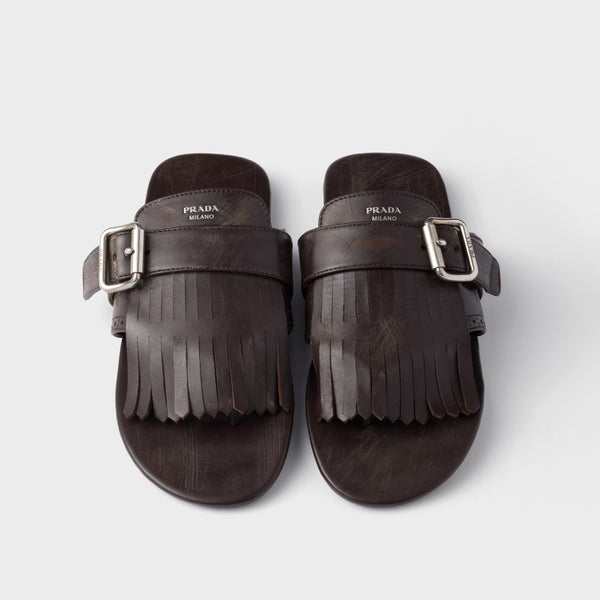 Shuffle leather thong sandals
