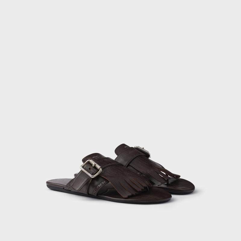 Shuffle leather thong sandals