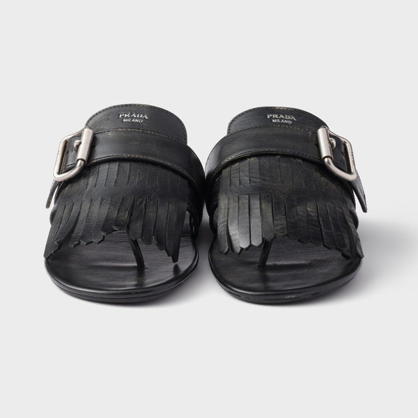 Shuffle leather thong sandals