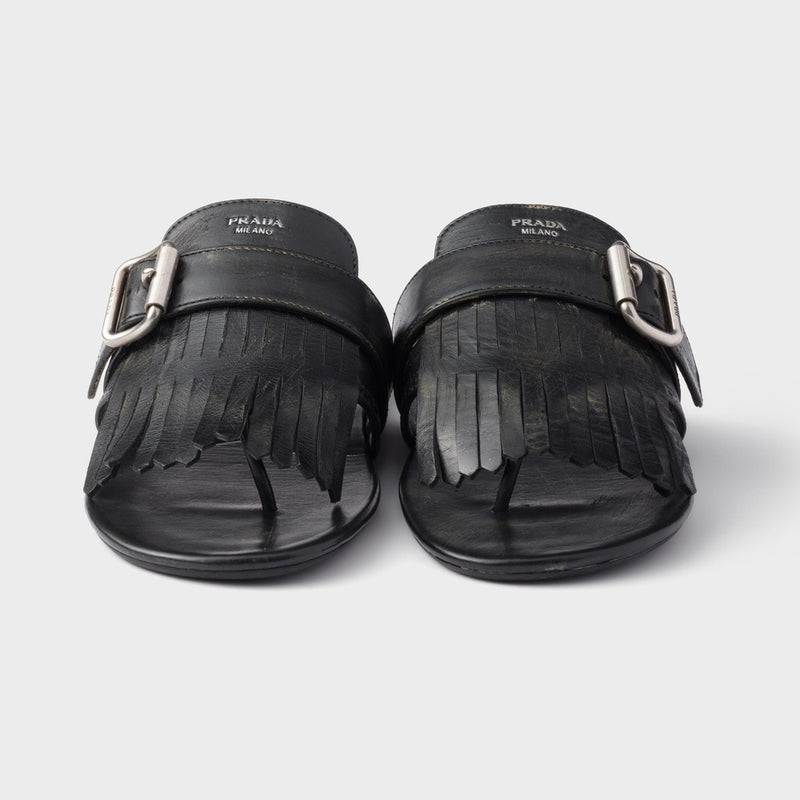 Shuffle leather thong sandals