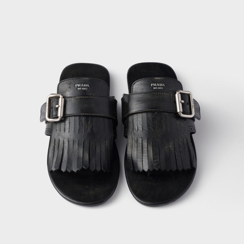 Shuffle leather thong sandals