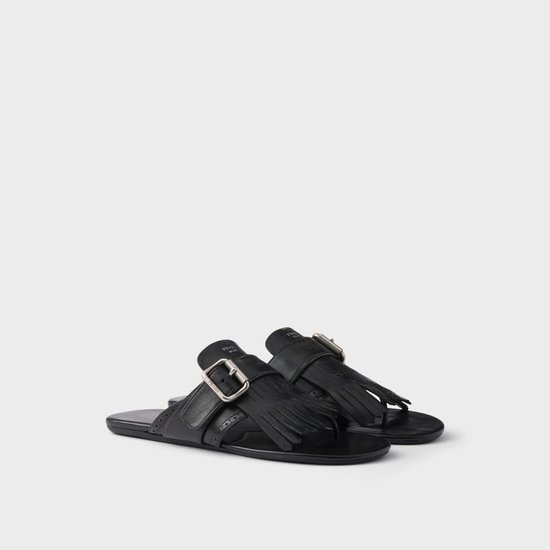 Shuffle leather thong sandals