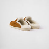 Suede and shearling slippers