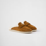 Suede and shearling slippers