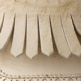 Shuffle fringed leather mules