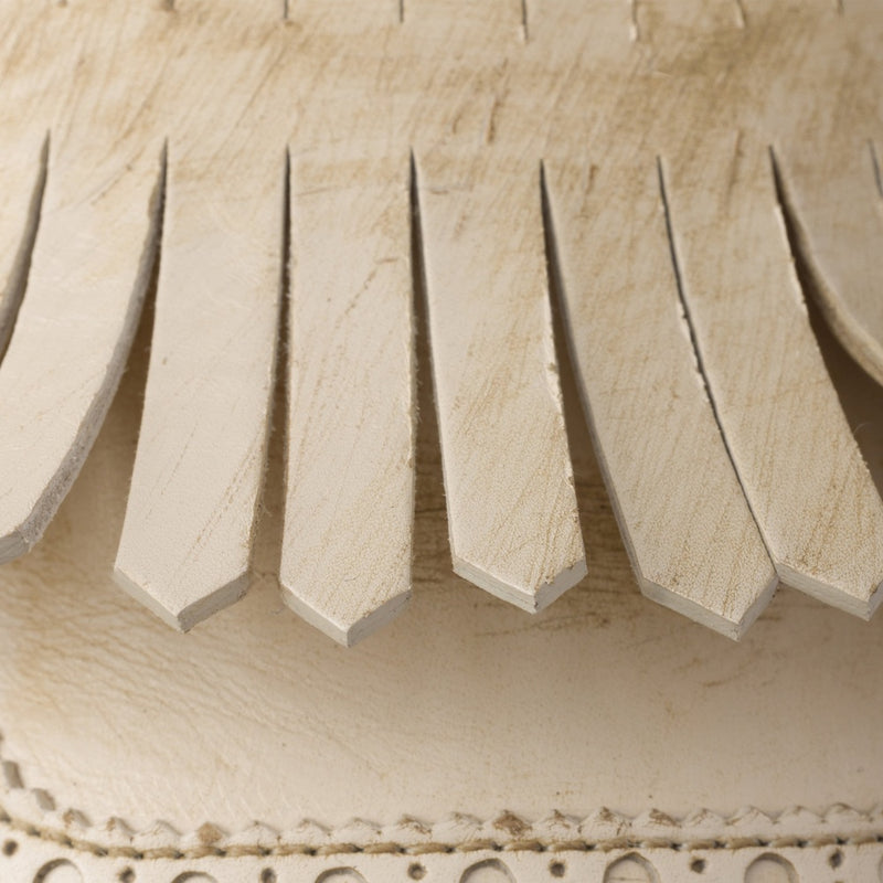 Shuffle fringed leather mules