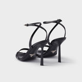 Brushed leather sandals