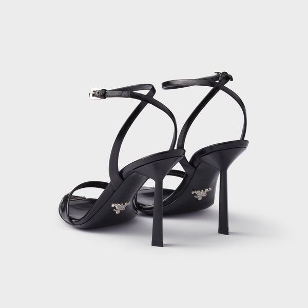 Brushed leather sandals