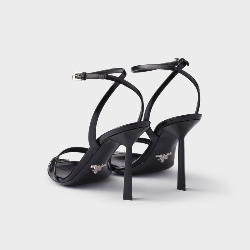 Brushed leather sandals