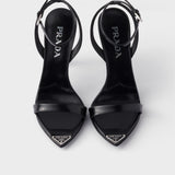 Brushed leather sandals