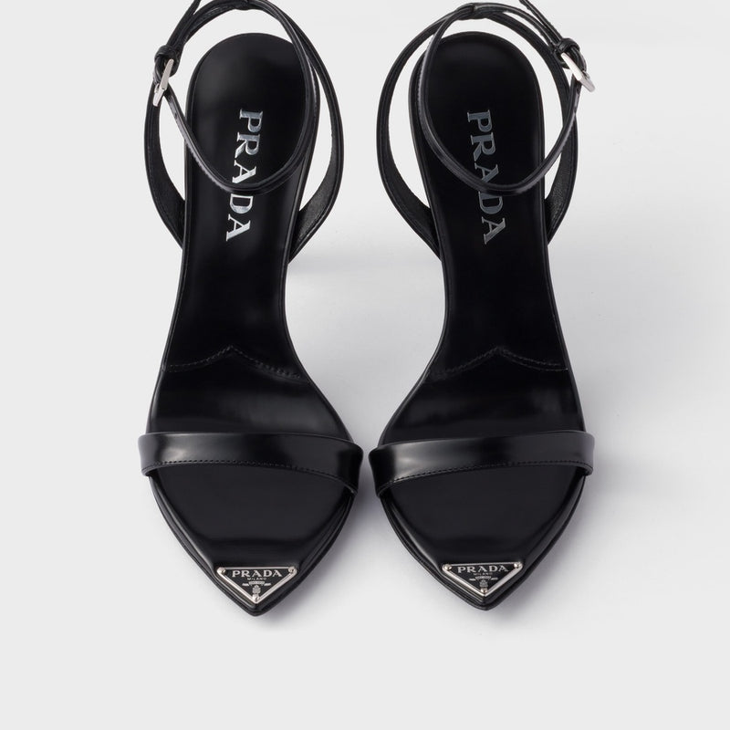 Brushed leather sandals