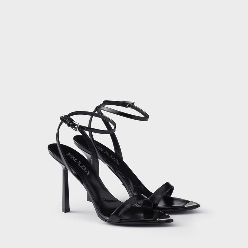 Brushed leather sandals