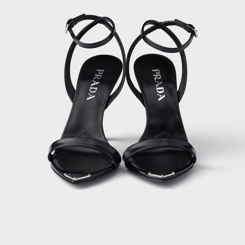 Brushed leather sandals