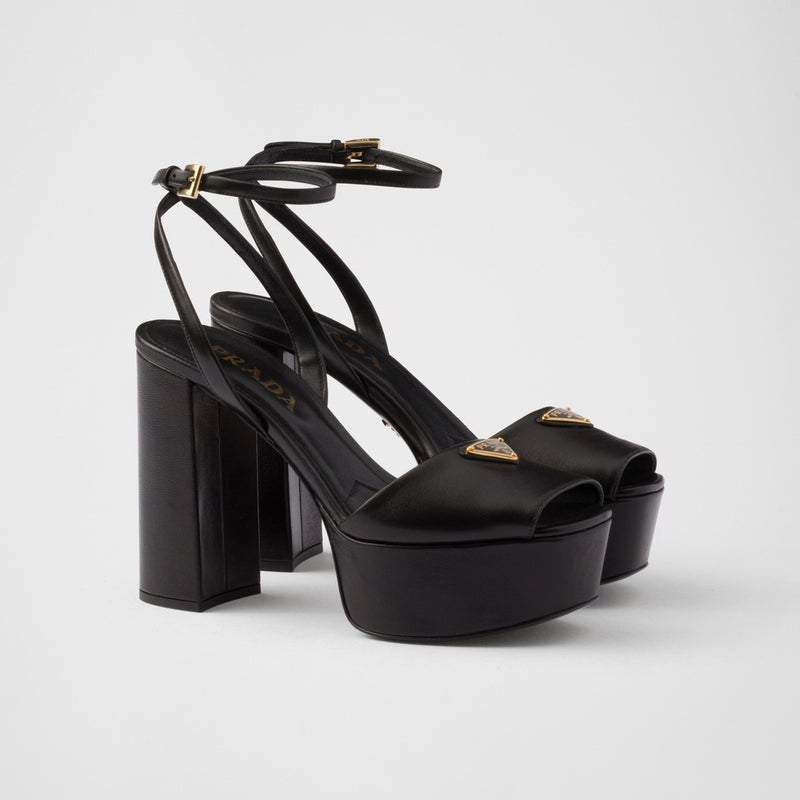 Nappa leather platform sandals