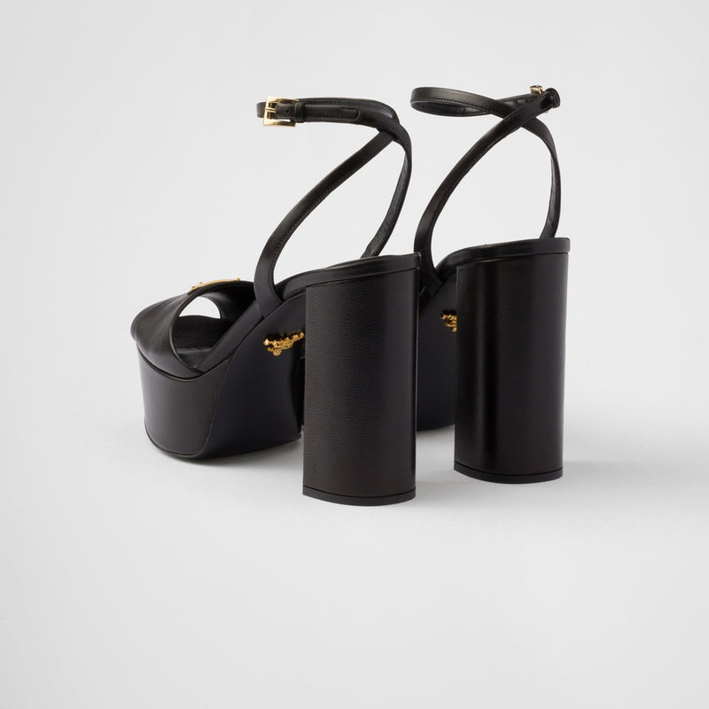 Nappa leather platform sandals