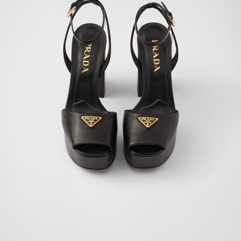 Nappa leather platform sandals