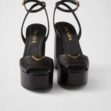 Nappa leather platform sandals