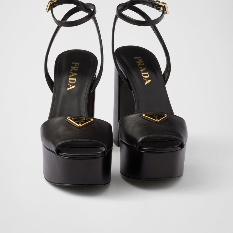 Nappa leather platform sandals