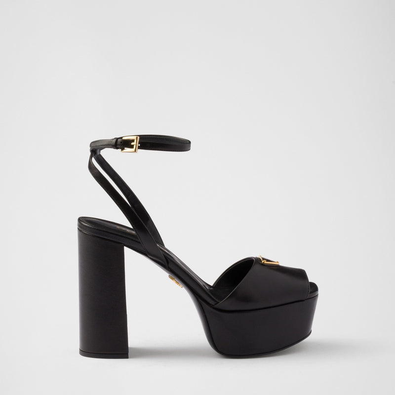 Nappa leather platform sandals