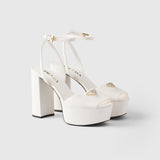 Nappa leather platform sandals