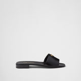 Saffiano patent leather slides