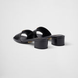 Saffiano patent leather sandals