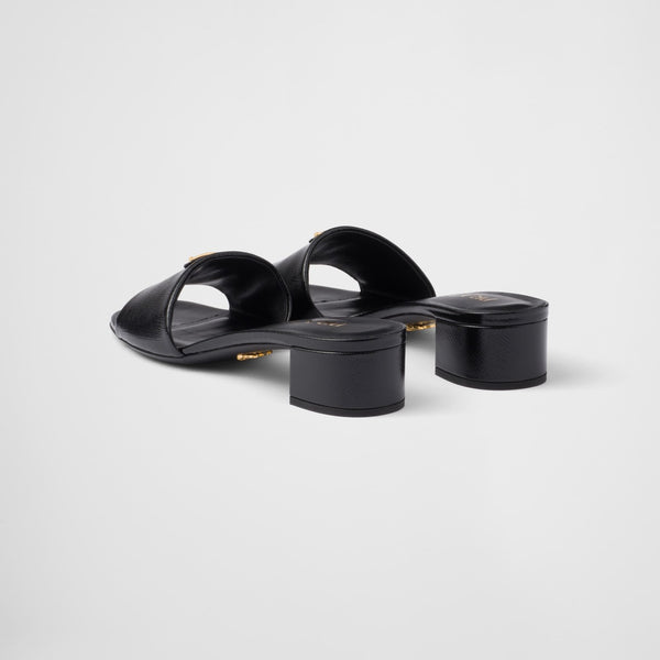 Saffiano patent leather sandals