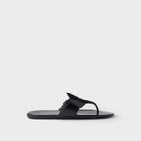 Brushed leather thong sandals