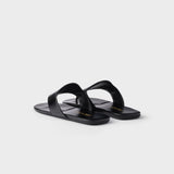 Brushed leather thong sandals