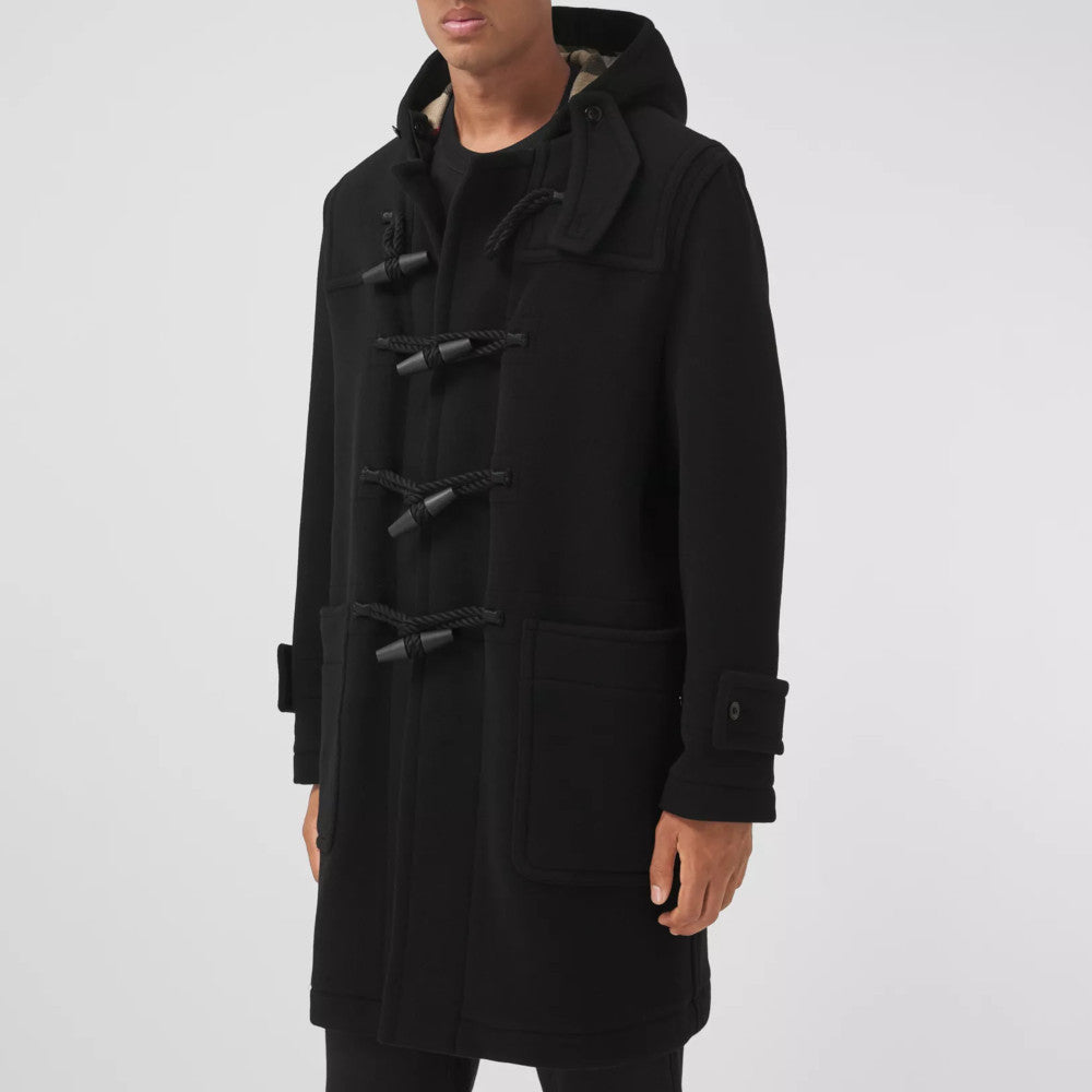Burberry Exaggerated Check-lined Technical Wool Duffle Coat