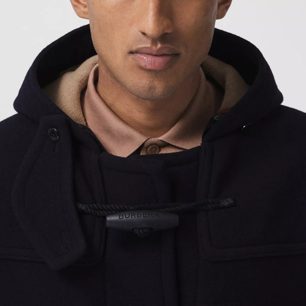 Burberry Exaggerated Check-lined Technical Wool Duffle Coat