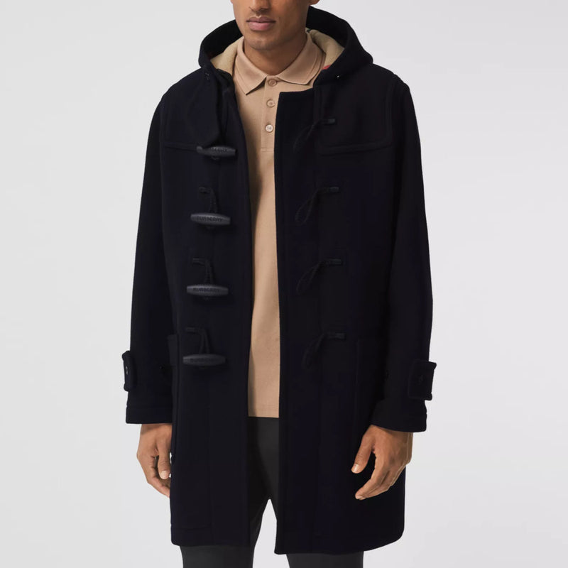 Burberry Exaggerated Check-lined Technical Wool Duffle Coat