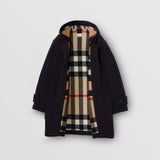 Exaggerated Check-lined Technical Wool Duffle Coat