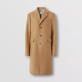 Label Applique Camel Hair Wool Tailored Coat