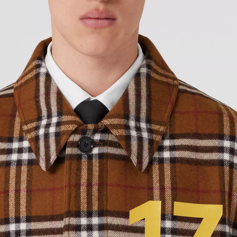 Horseferry Print Check Wool Car Coat