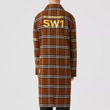 Horseferry Print Check Wool Car Coat