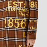 Horseferry Print Check Wool Car Coat