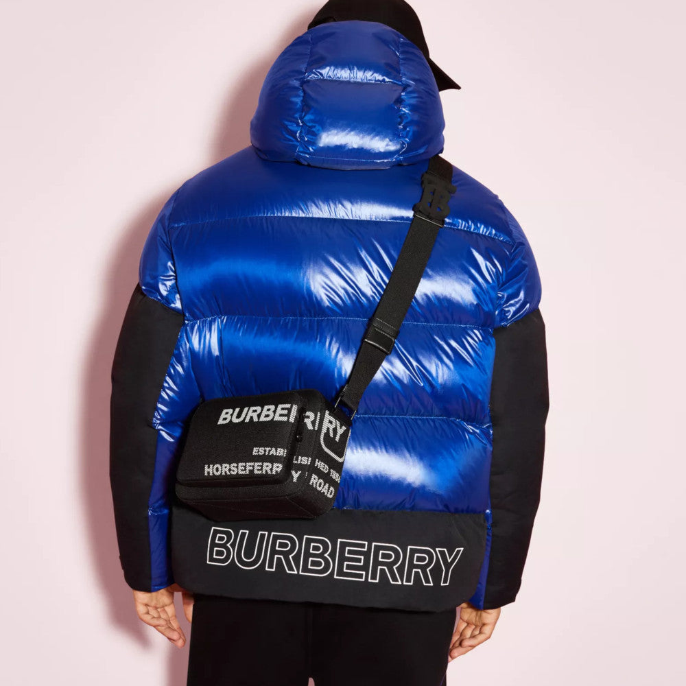 Burberry Logo Print Nylon Oversized Hooded Puffer Jacket