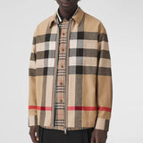 Exaggerated Check Wool Cotton Overshirt